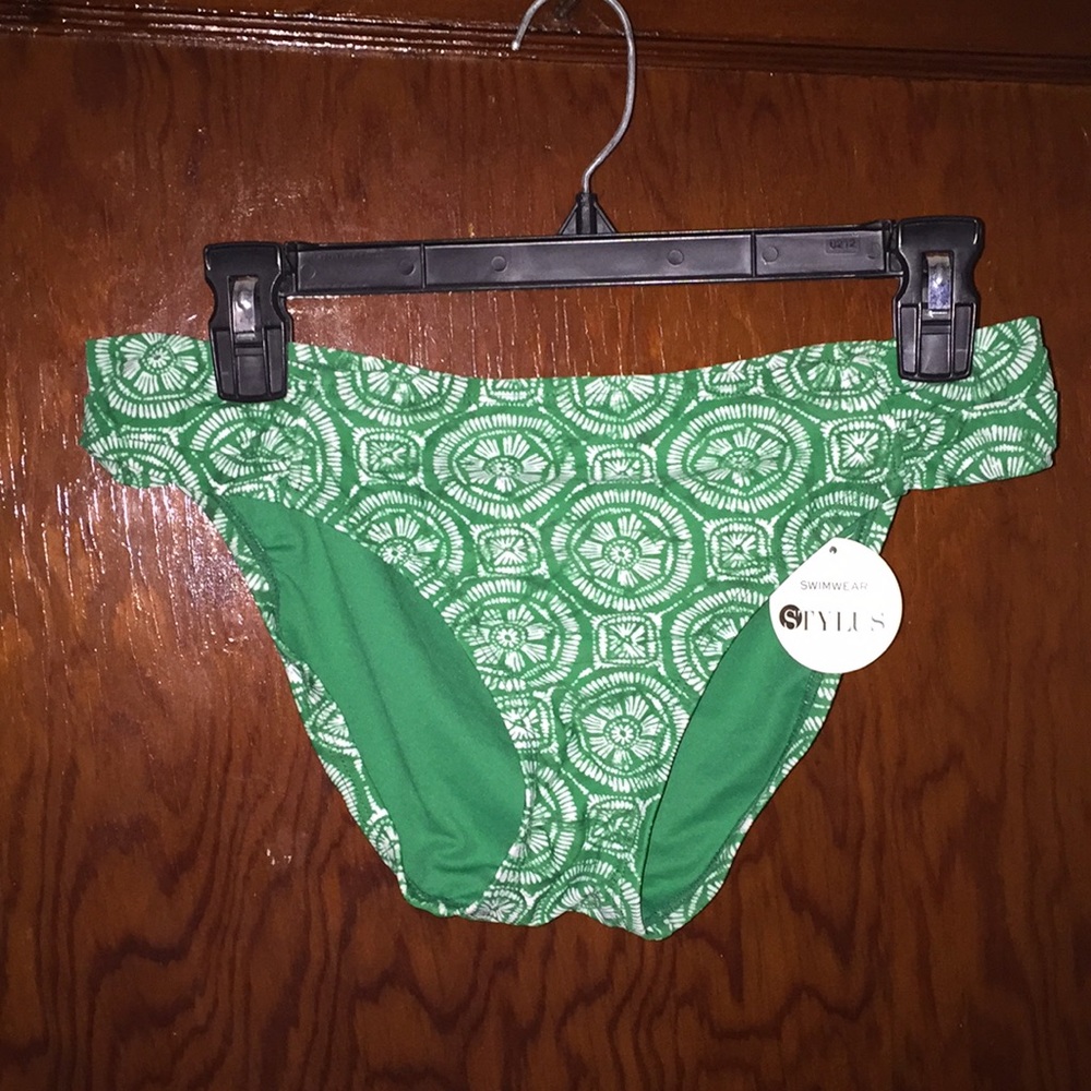 Green & white bikini bottoms
